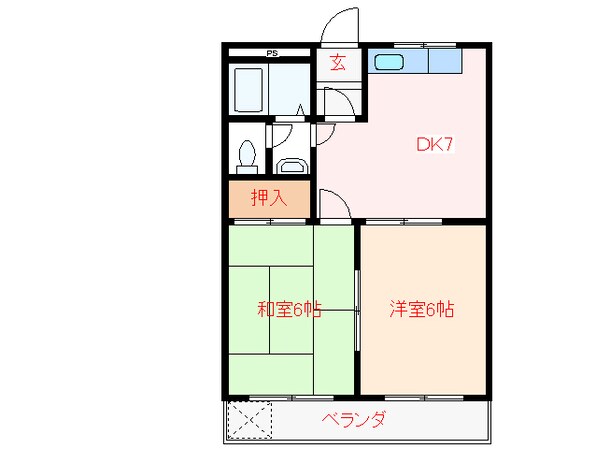 鈴鹿サーキット稲生駅 徒歩14分 2階の物件間取画像